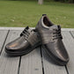 Tata Shoes Perspolis black leather lace-up shoes with textured finish and durable rubber outsole.