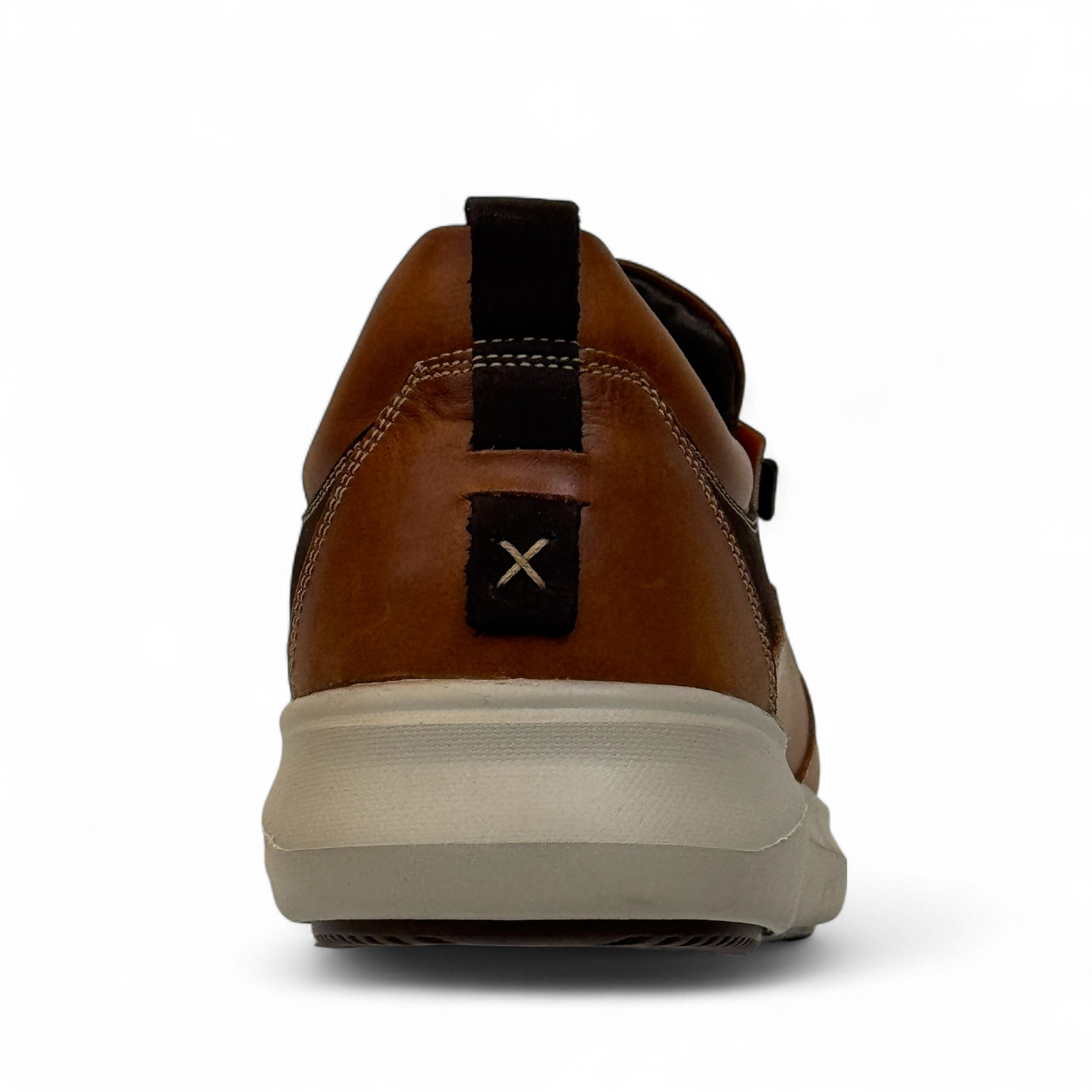 Tata Sahand brown leather slip-on shoes with handmade stitching and a durable rubber outsole.