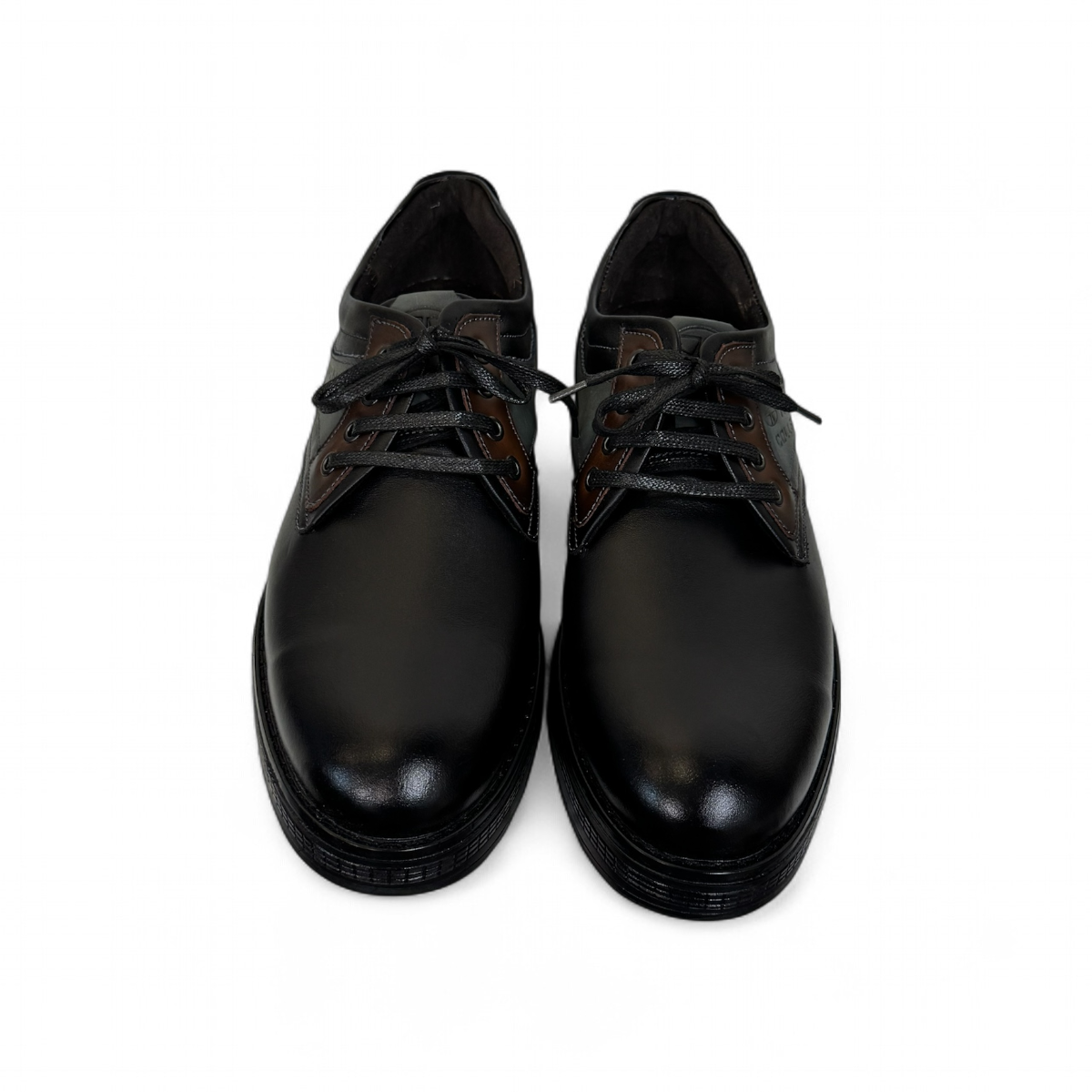 TATA SHOES SARCHESHMEH black leather lace-up formal shoes with handmade stitching and rubber outsole