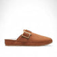 CLARKS BROOKLEIGH MULE - TAN WARMLINED SUEDE