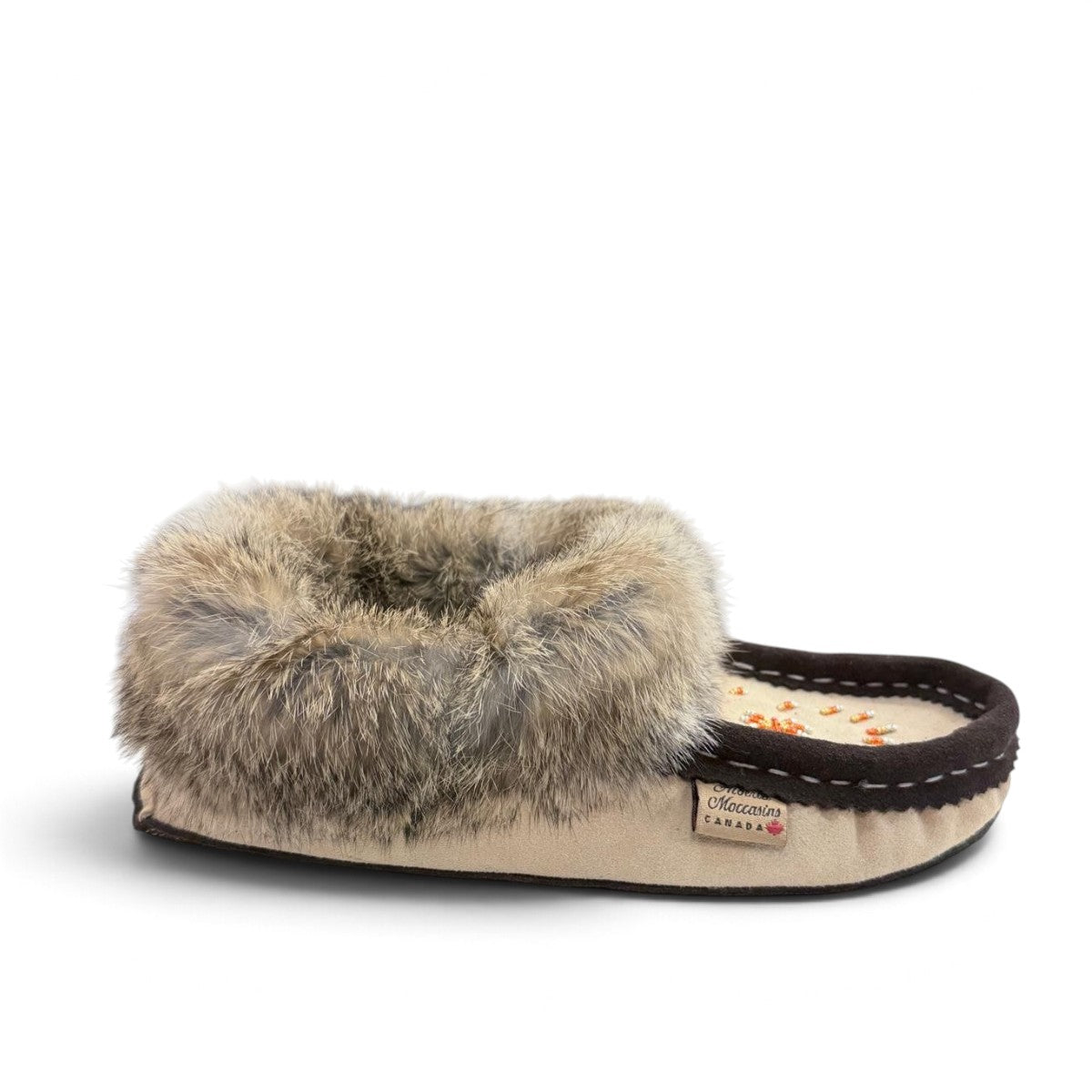 ALBERTA SUEDE MOCCASIN - BEIGE/BROWN
