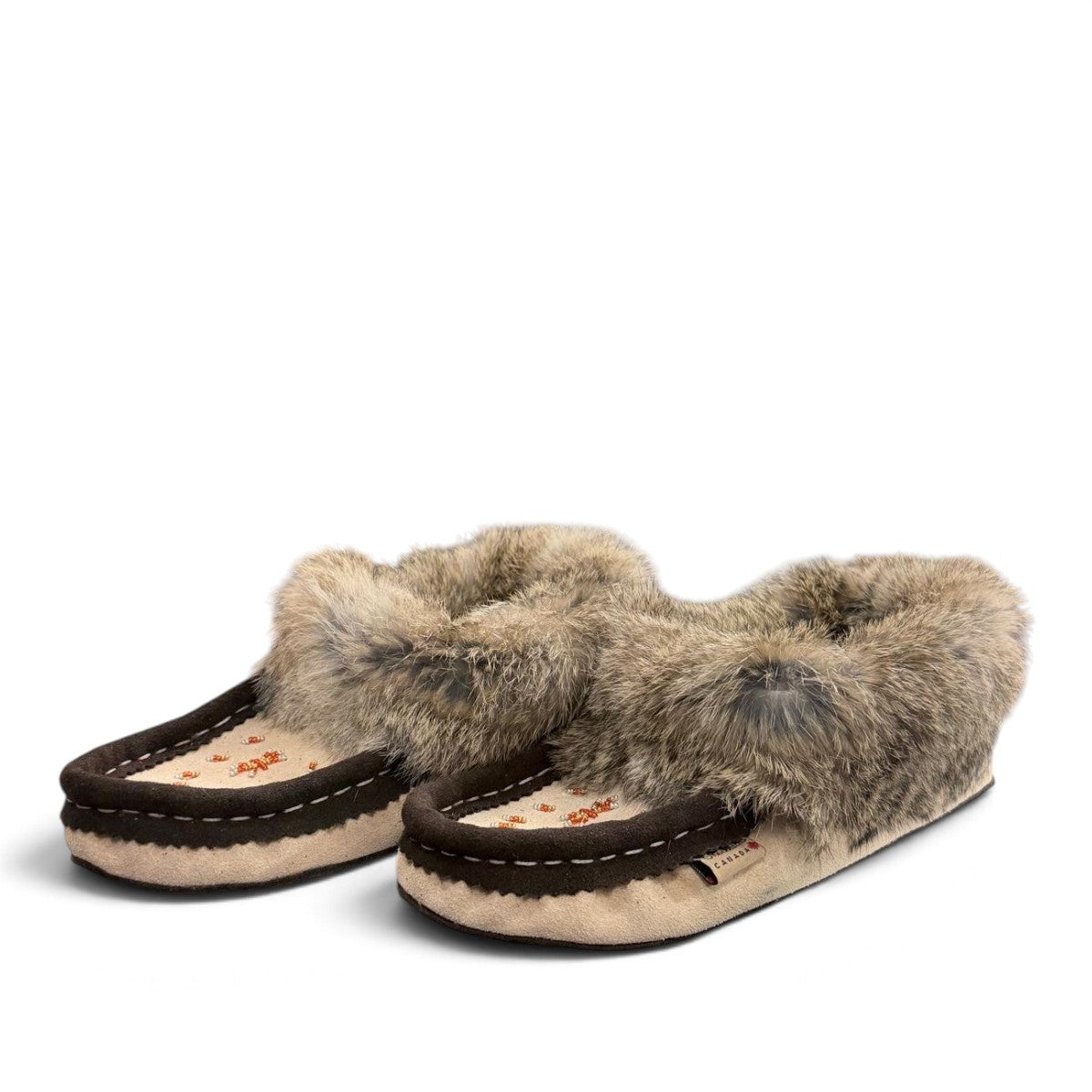 ALBERTA SUEDE MOCCASIN - BEIGE/BROWN
