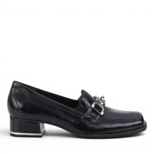 ROS HOMMERSON EVIE BLACK SHINY TUMBLED LEATHER