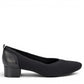 ROS HOMMERSON HESTER BLACK KNIT BLACK LEATHER