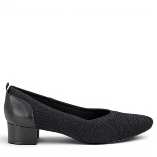 ROS HOMMERSON HESTER BLACK KNIT BLACK LEATHER