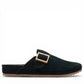 CLARKS BROOKLEIGH MULE - BLACK WARMLINED SUEDE