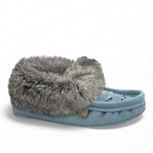 LAURENTIAN CHIEF MOCASSINS FUR TRIM, BEADED, PADDED SOLE  - CI