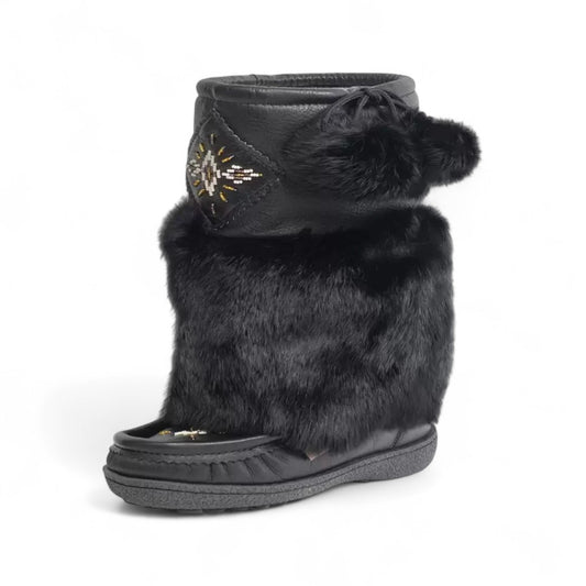 LAURIENTIAN CHIEF 13" LEATHER MUKLUKS 986486- BLACK