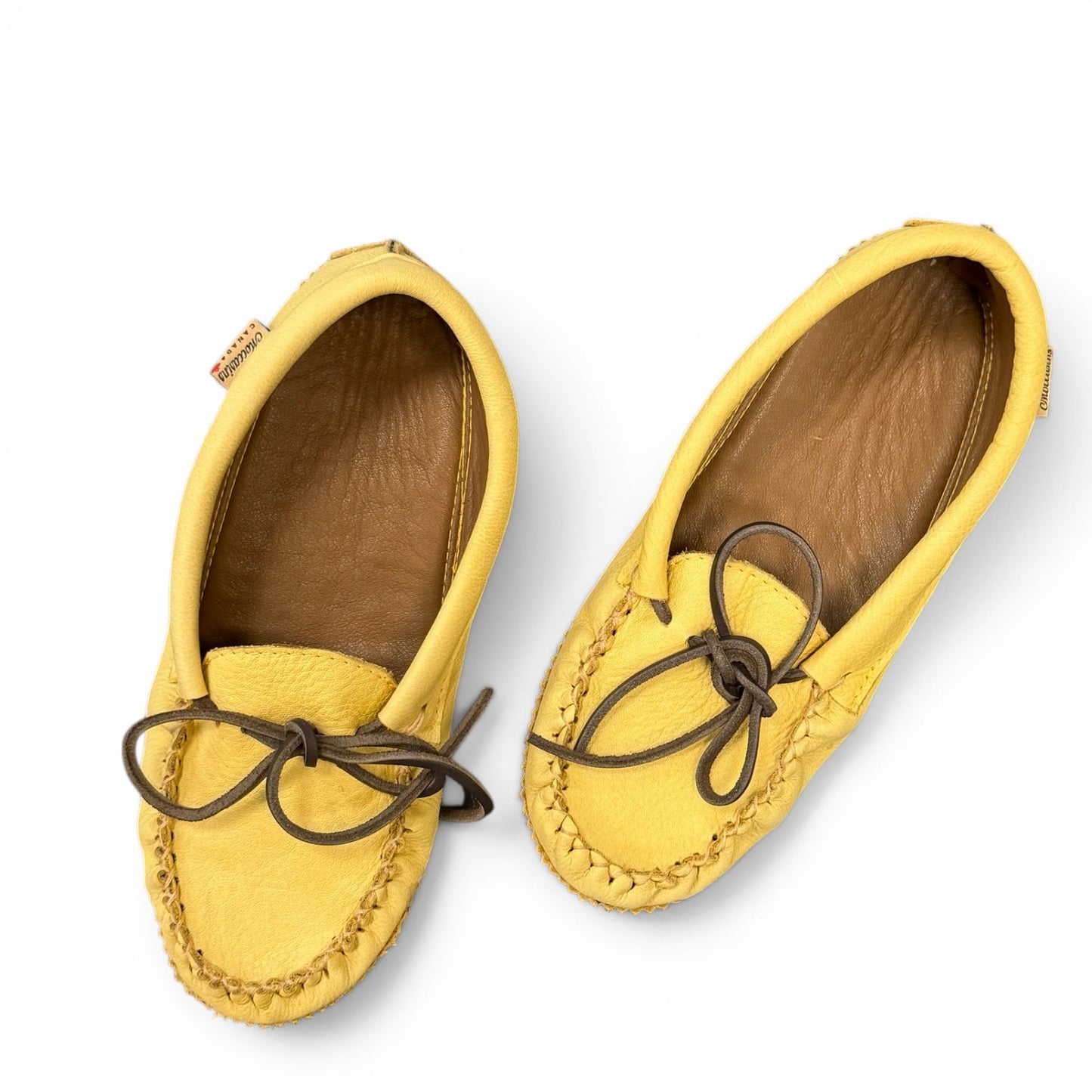 ALBERTA LEATHER MOCCASINS  - YELLOW