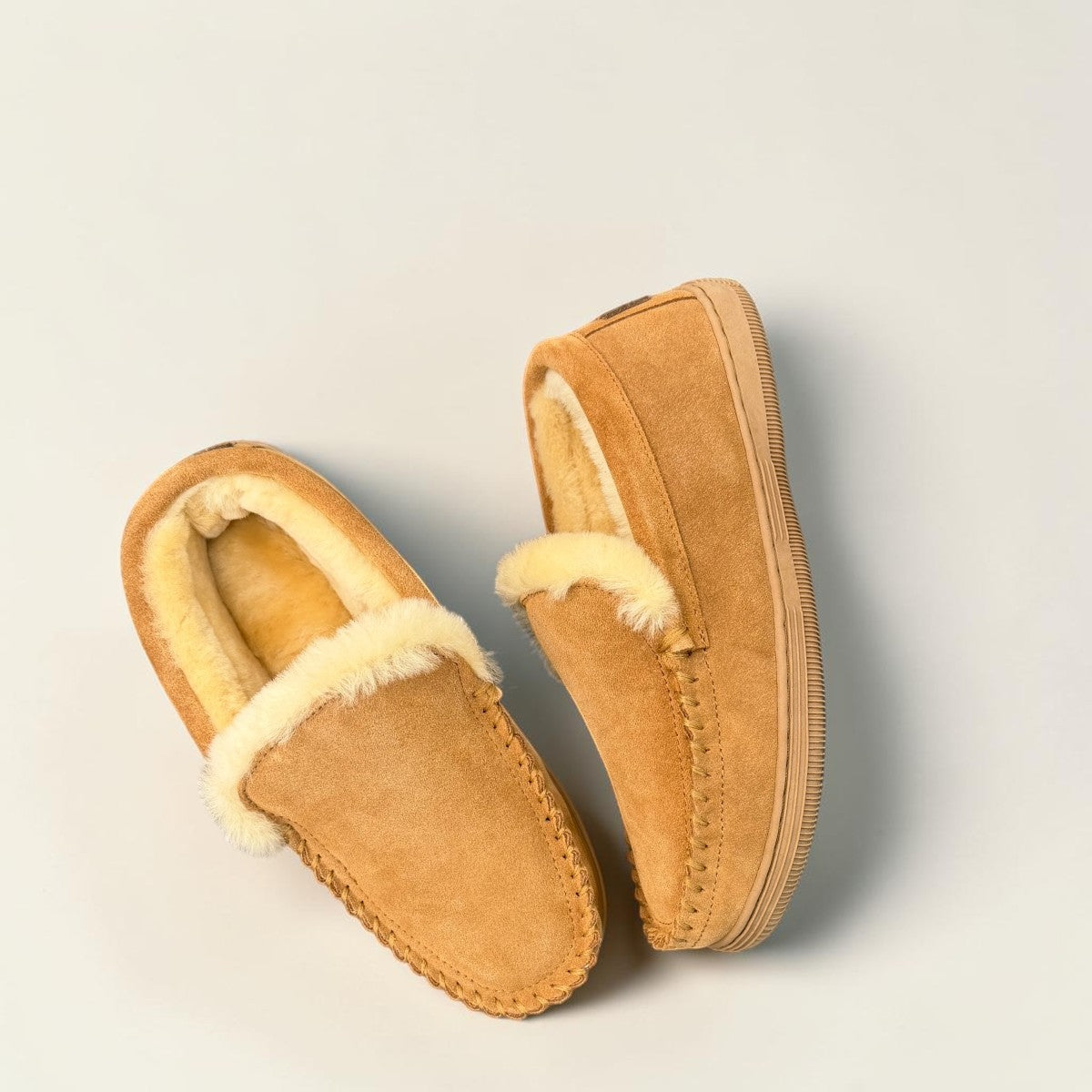 ARIA DARYA MOCCASIN SLIPPERS - TAN