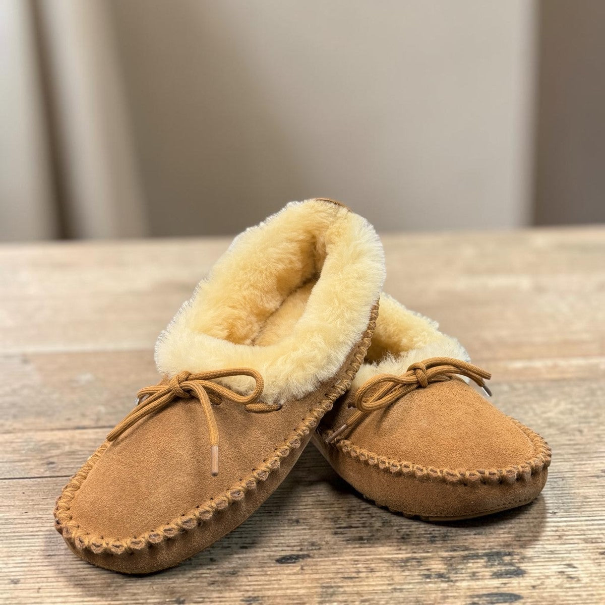 ARIA MAHTAB MOCCASIN SLIPPERS - TAN