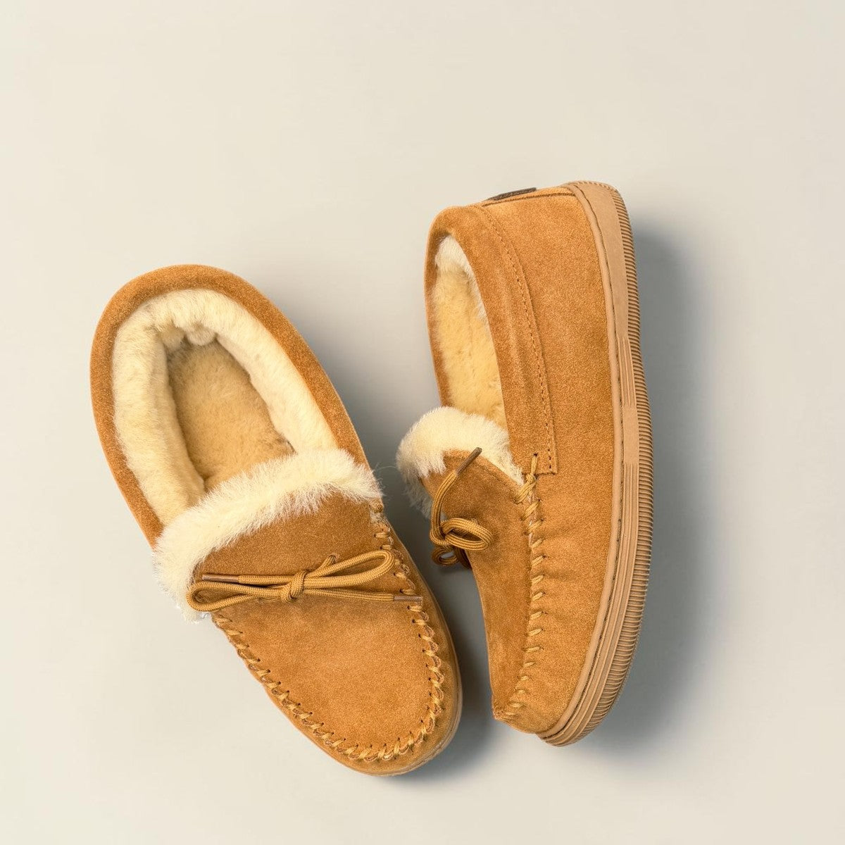 ARIA YALDA MOCCASIN SLIPPERS - TAN