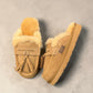 ARIA FUMAN MOCCASIN SLIPPERS - TAN