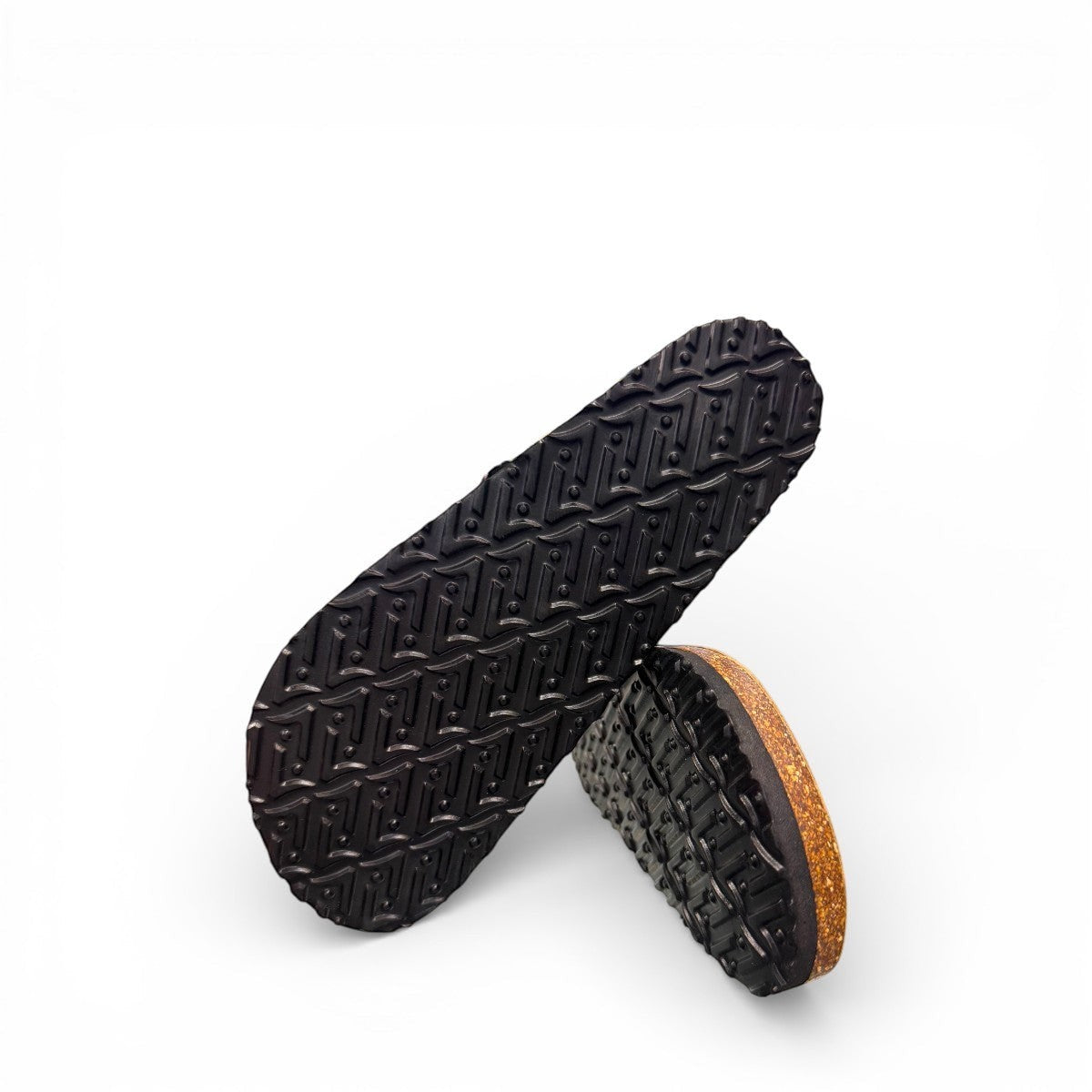 Viking Laguna thong sandals with blue tropical butterfly print strap and adjustable buckle on cork sole.
photo of the bottom side