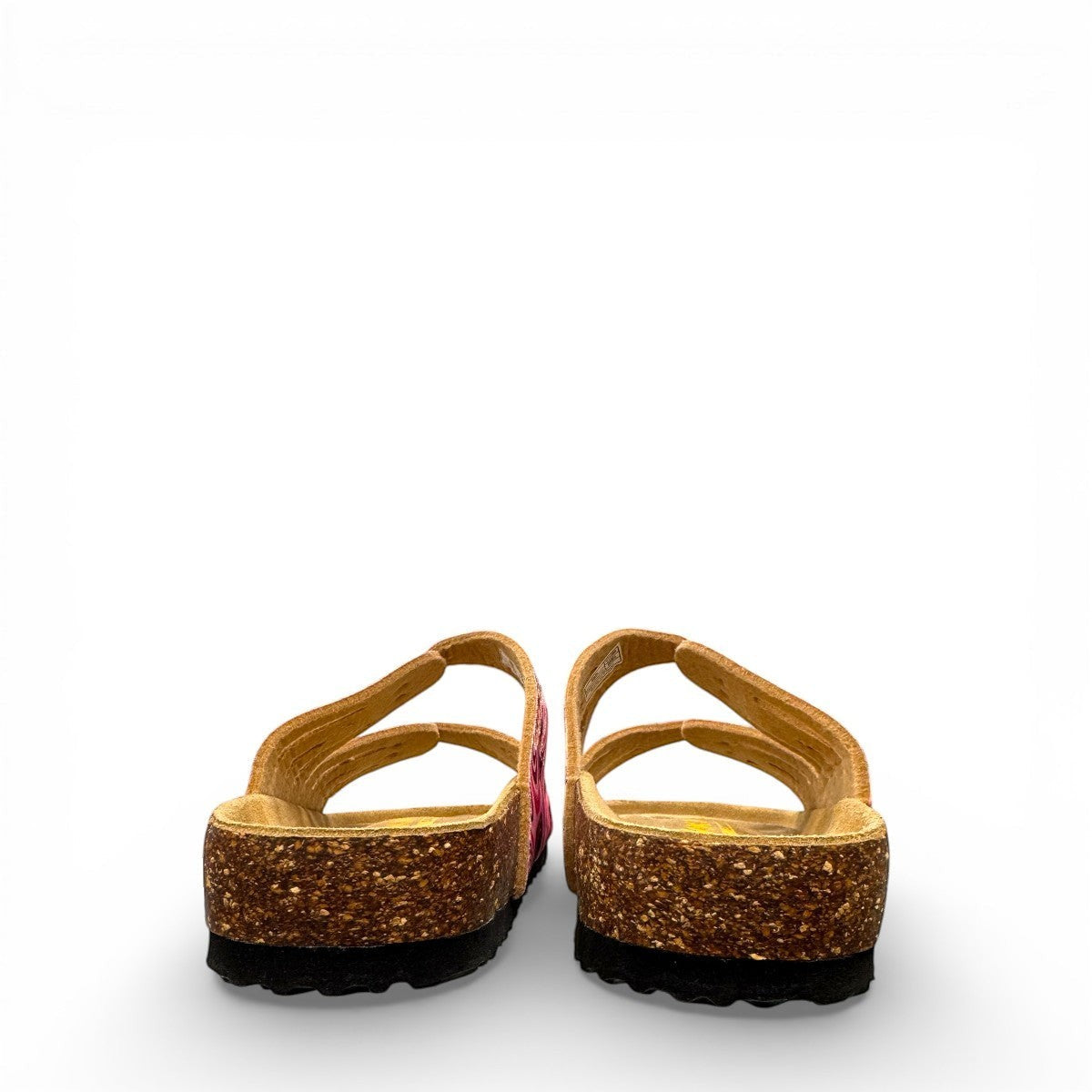 Viking Whistler berry marble toe-loop sandal with adjustable buckles and cork-wrapped contoured footbed.
photo of the back side