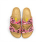 Viking Whistler berry marble toe-loop sandal with adjustable buckles and cork-wrapped contoured footbed.
photo of the top side
