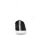 Vionic Venice Pismo black eco-conscious cotton canvas slip-on sneaker with white laces and TPR outsole.
photo of the back side