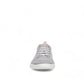 Vionic Venice Pismo light grey vegan cotton canvas slip-on sneaker with stretch laces and white sole.
photo of the front side