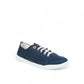 Vionic Venice Pismo navy blue cotton canvas slip-on sneaker with frayed edges and white sole.
photo of the front side