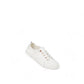 Vionic Venice Pismo white vegan cotton canvas slip-on sneaker with rose gold eyelets.
photo of the front side