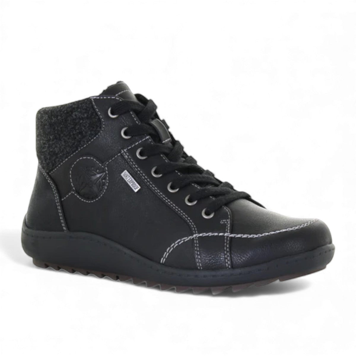 Wanderlust Billie waterproof black vegan ankle boots with side zipper and warm lining