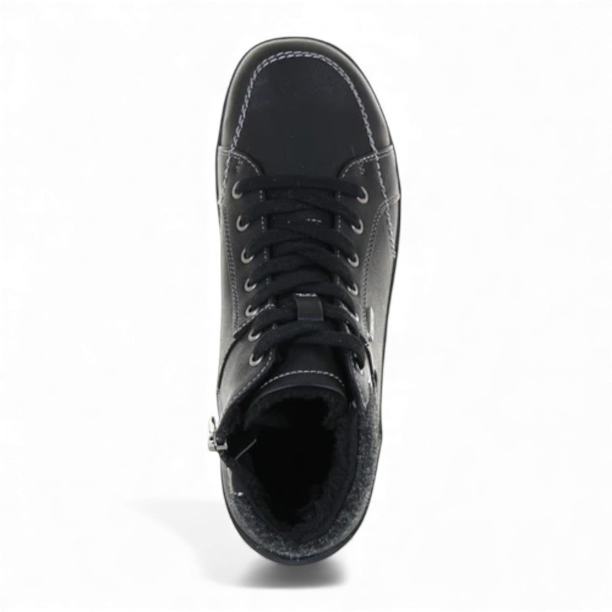 Wanderlust Billie waterproof black vegan ankle boots with side zipper and warm lining