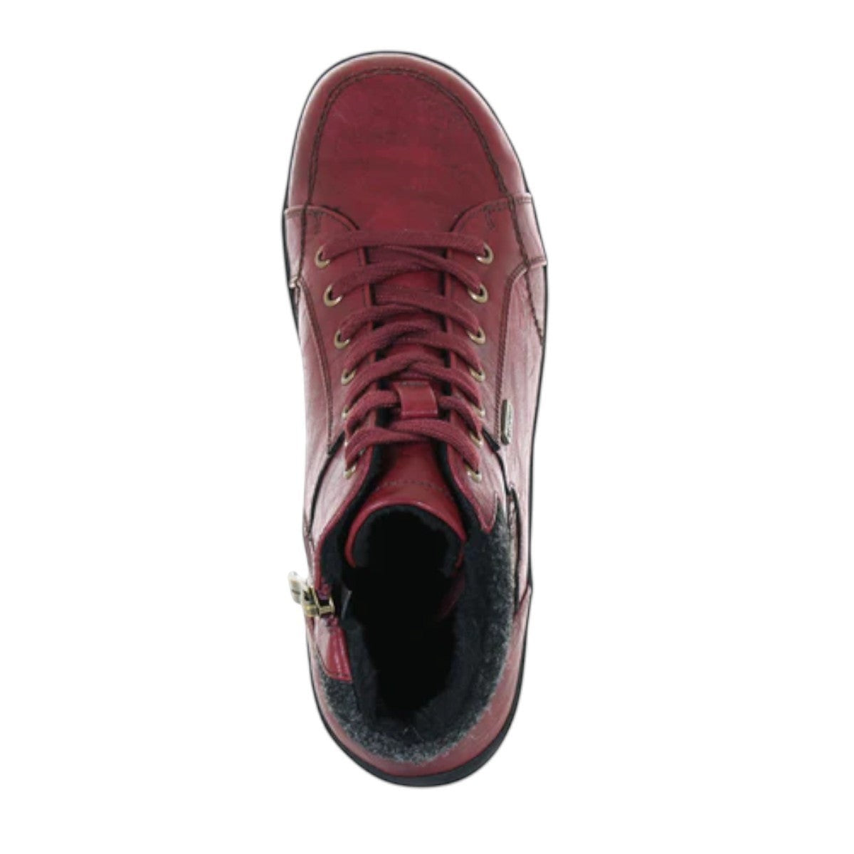 Wanderlust Billie waterproof burgundy vegan ankle boot with side zipper and warm lining