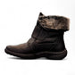 Wanderlust black waterproof winter boots with faux fur trim and adjustable velcro strap