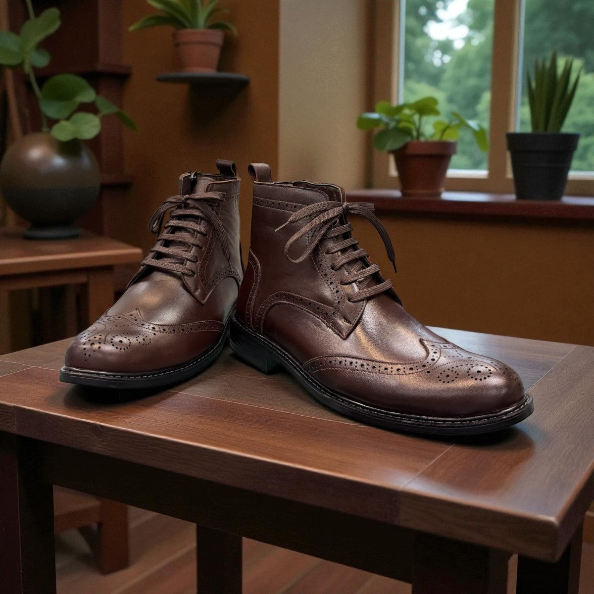 SATEL WESTERN BOOTS DARK BROWN