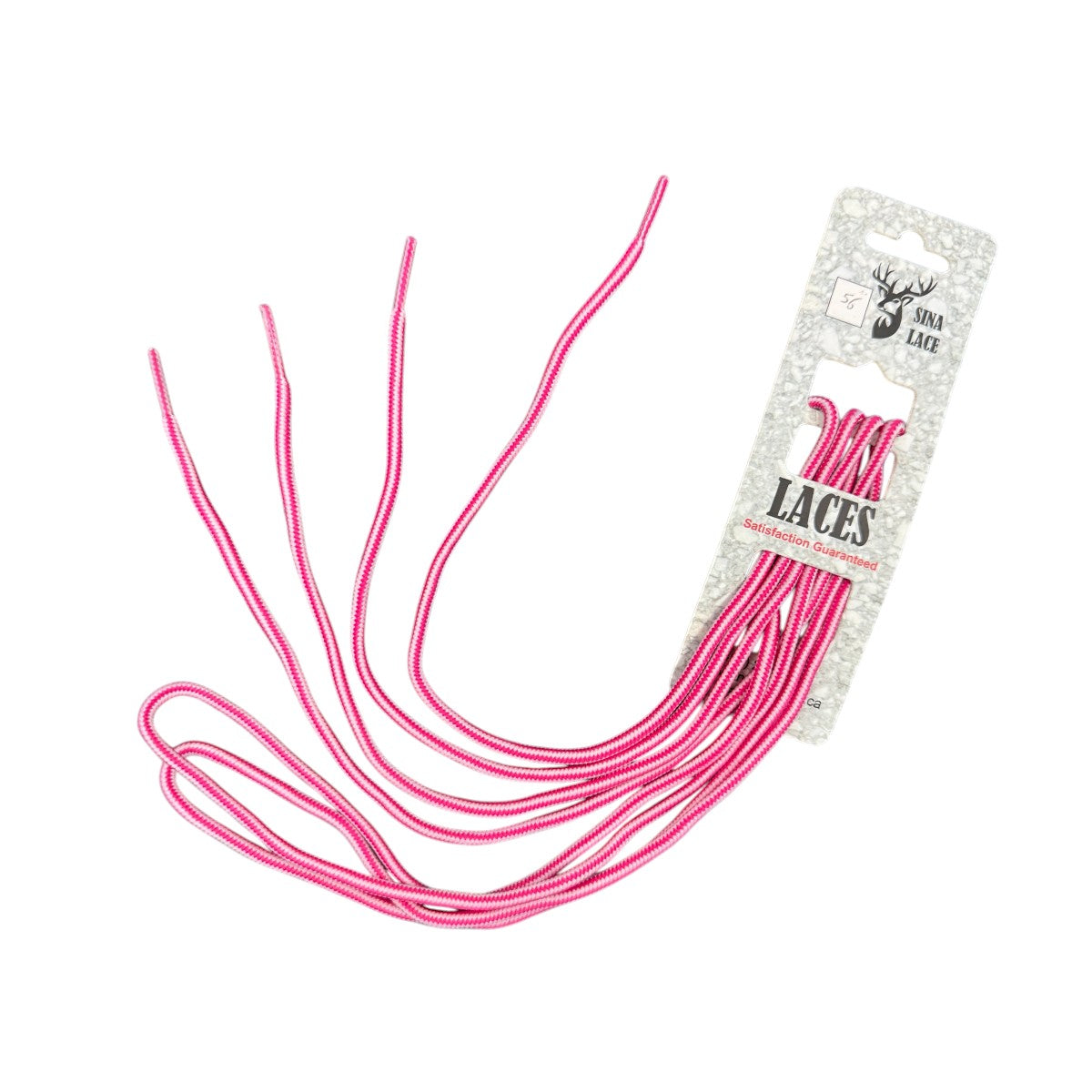 SINA ROUND  SHOELACES - WHITE\PINK