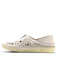 wonder-metadata-S5552 white leather slip-on shoe with intricate laser-cut patterns and a flexible cushioned sole.
photo of the left side