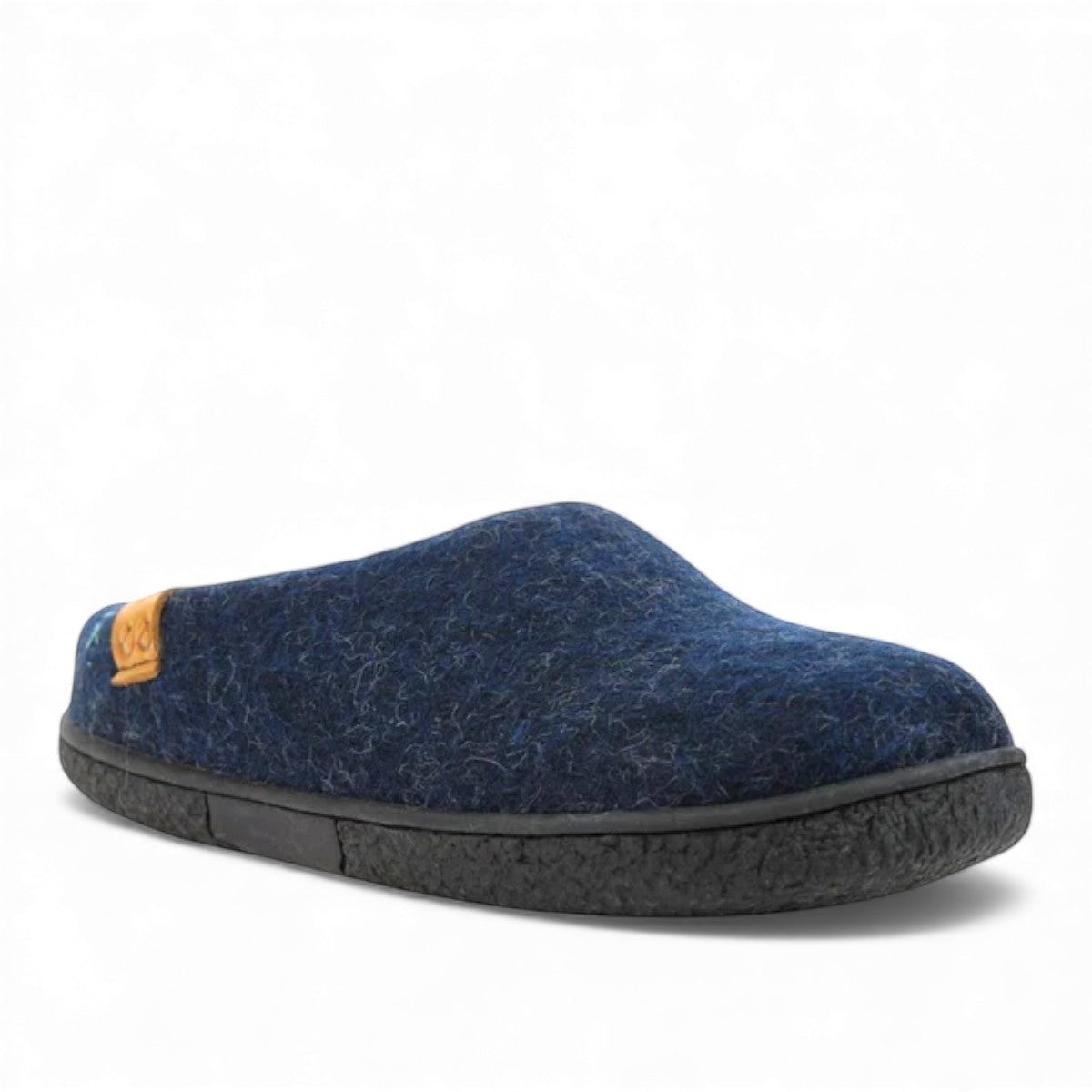 wool by green Tibet blue handcrafted pure wool slip-on slippers with durable EnergySole rubber sole