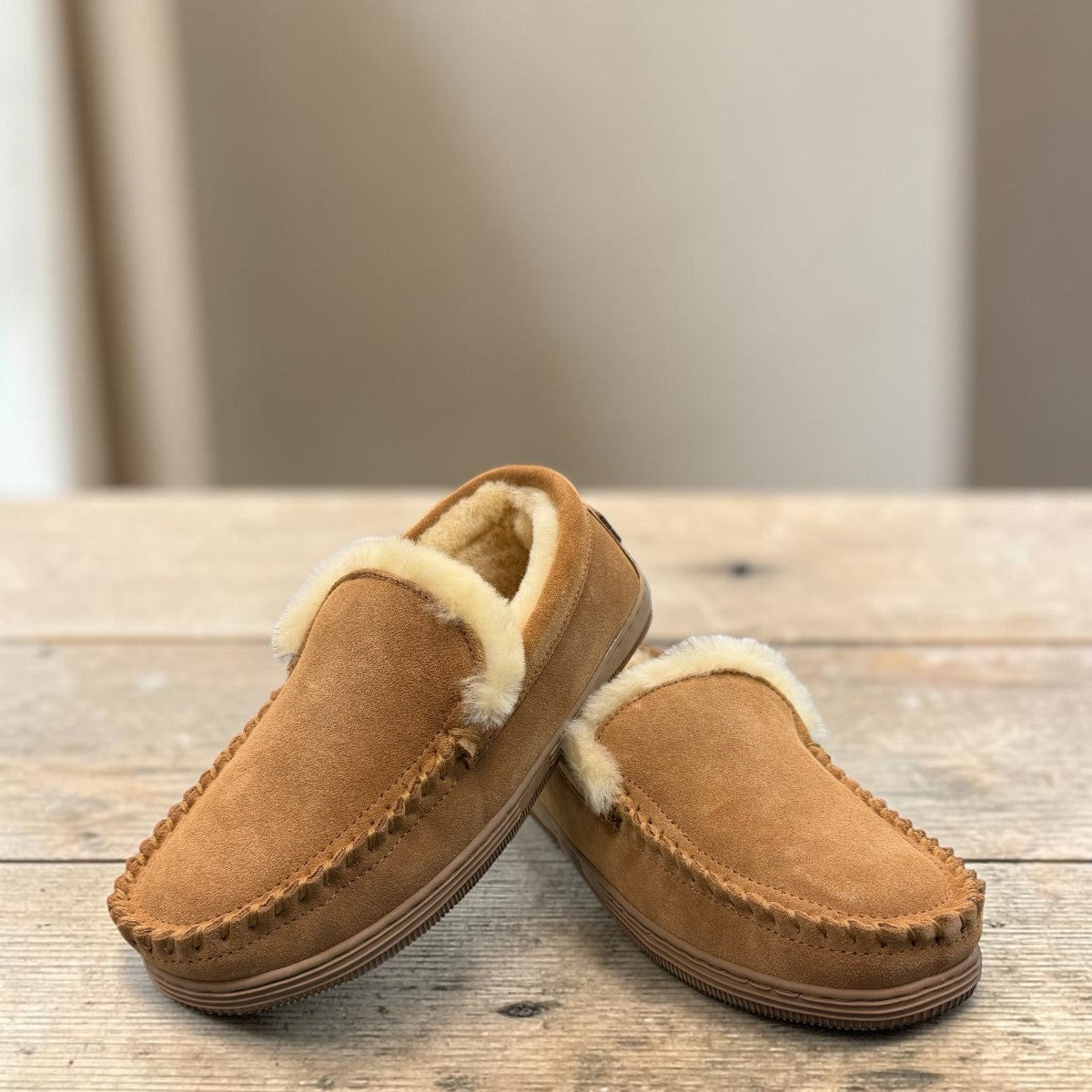 ARIA DARYA MOCCASIN SLIPPERS - TAN