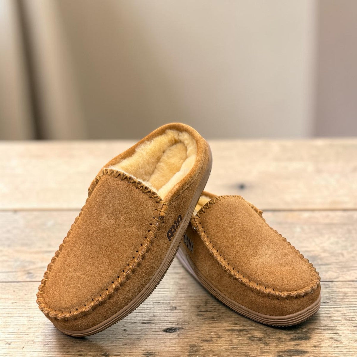 ARIA LAVASAN MOCCASIN SLIPPERS - TAN