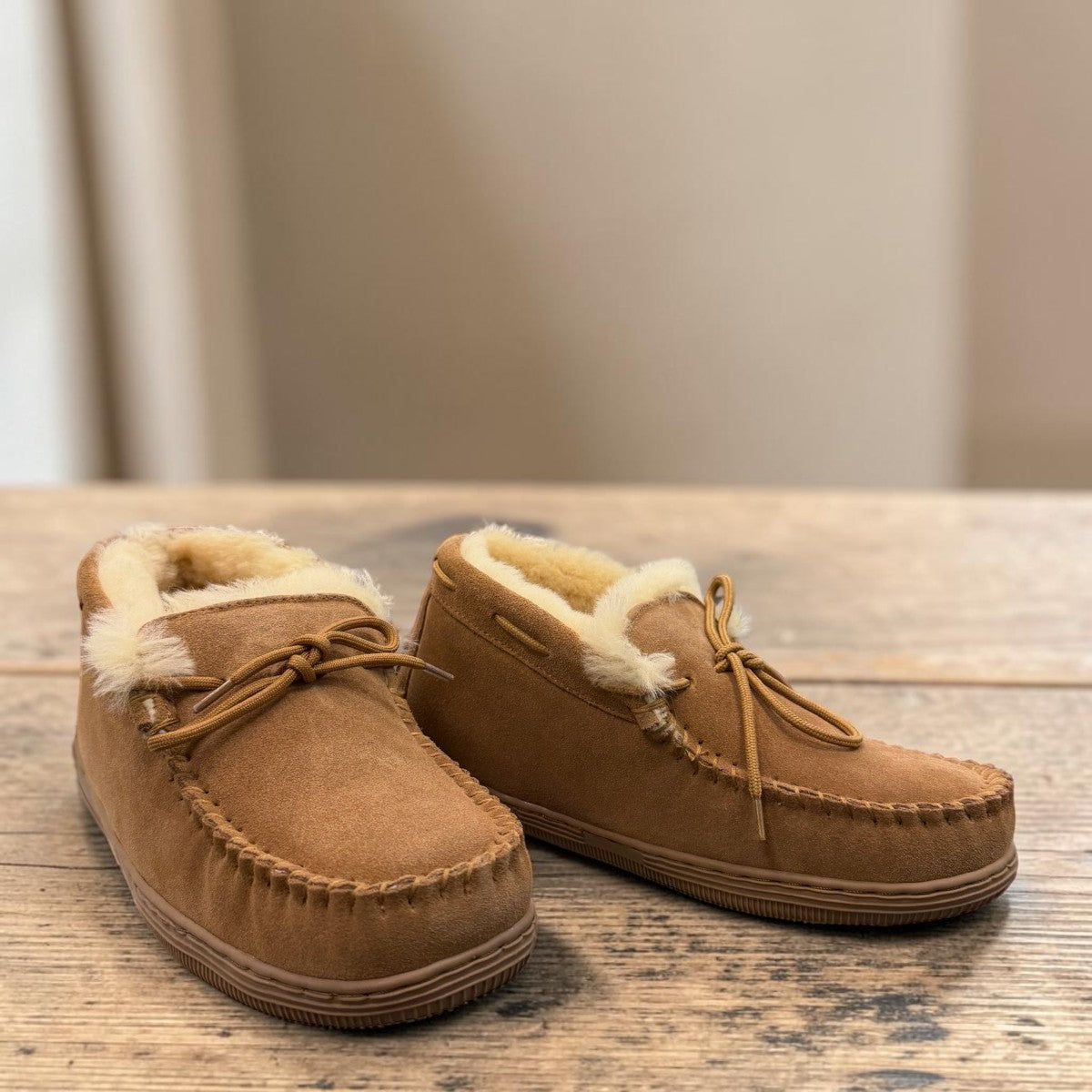 ARIA SAVEH MOCCASIN SLIPPERS - TAN