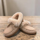ARIA MARAND MOCCASIN SLIPPERS - CREAM