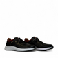 XL EVER LIFE HANNA black leather sneaker with a white textured sole and maroon heel detail. Photo of side views.