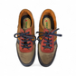 XL EVER LIFE JEYHOON leather sneakers in brown and navy with handmade stitching and rubber outsole. Photo of upper view.