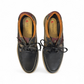 XL EVER LIFE MIAD casual shoe in tan and dark blue leather with a thick beige rubber sole. Photo of upper view.