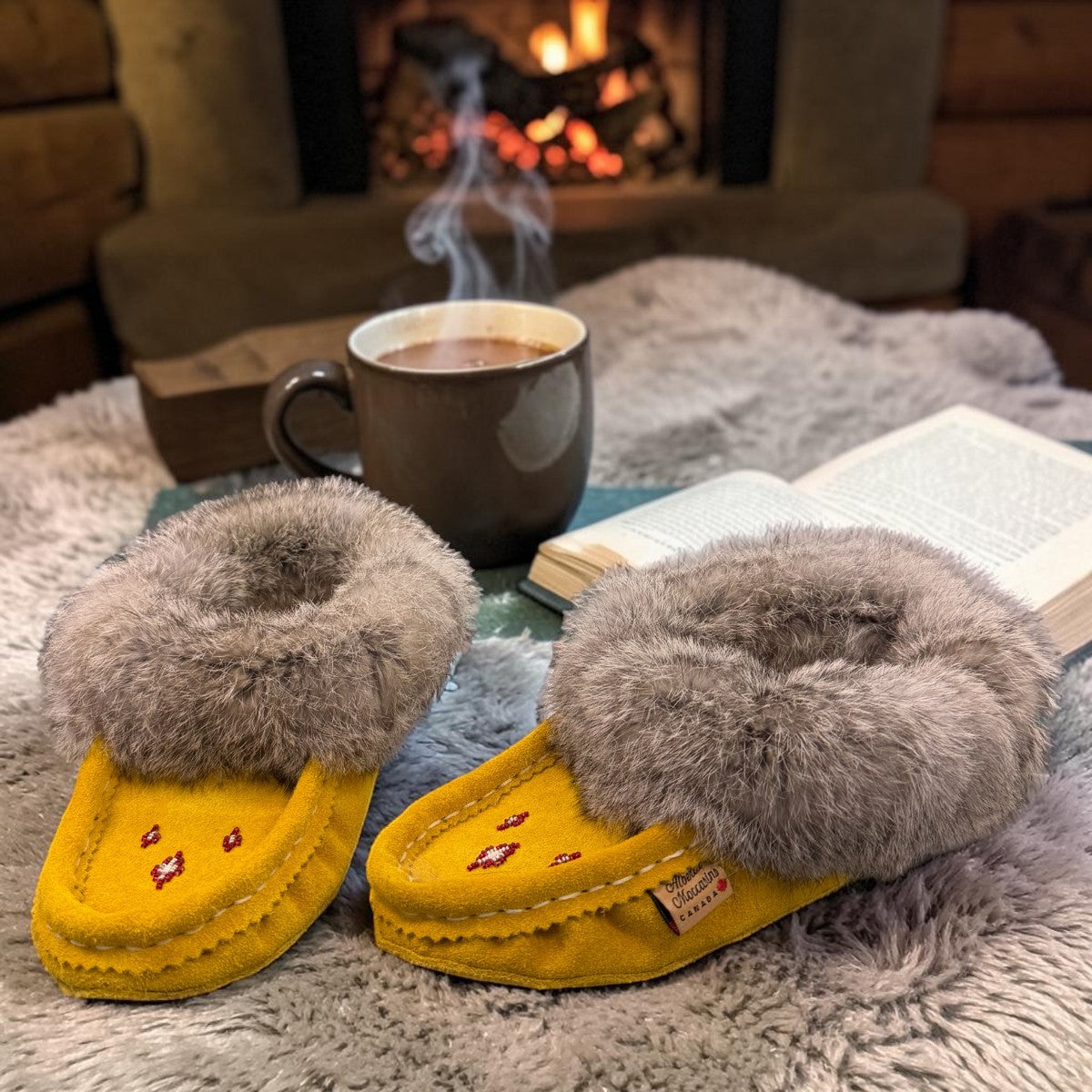 ALBERTA SUEDE MOCCASINS - YELLOW