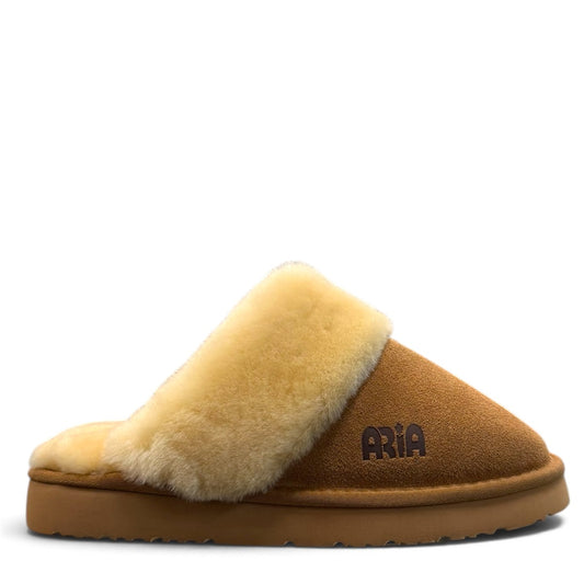 ARIA DELARA MOCCASIN SLIPPERS - TAN