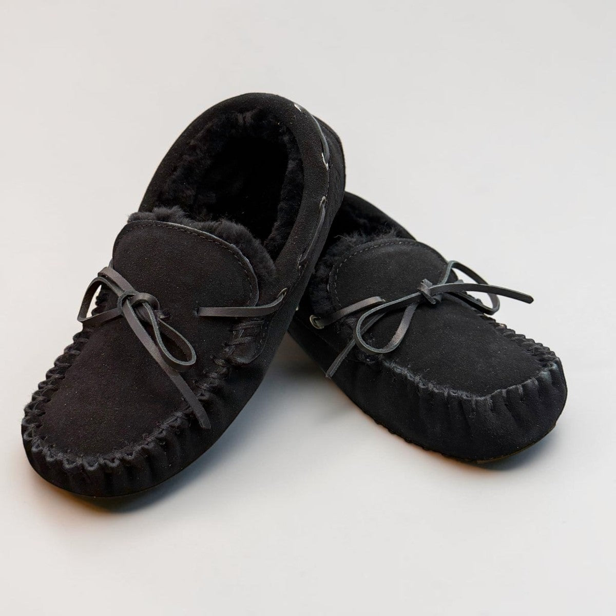 ARIA PIROOZ MOCCASIN SLIPPERS - BLACK