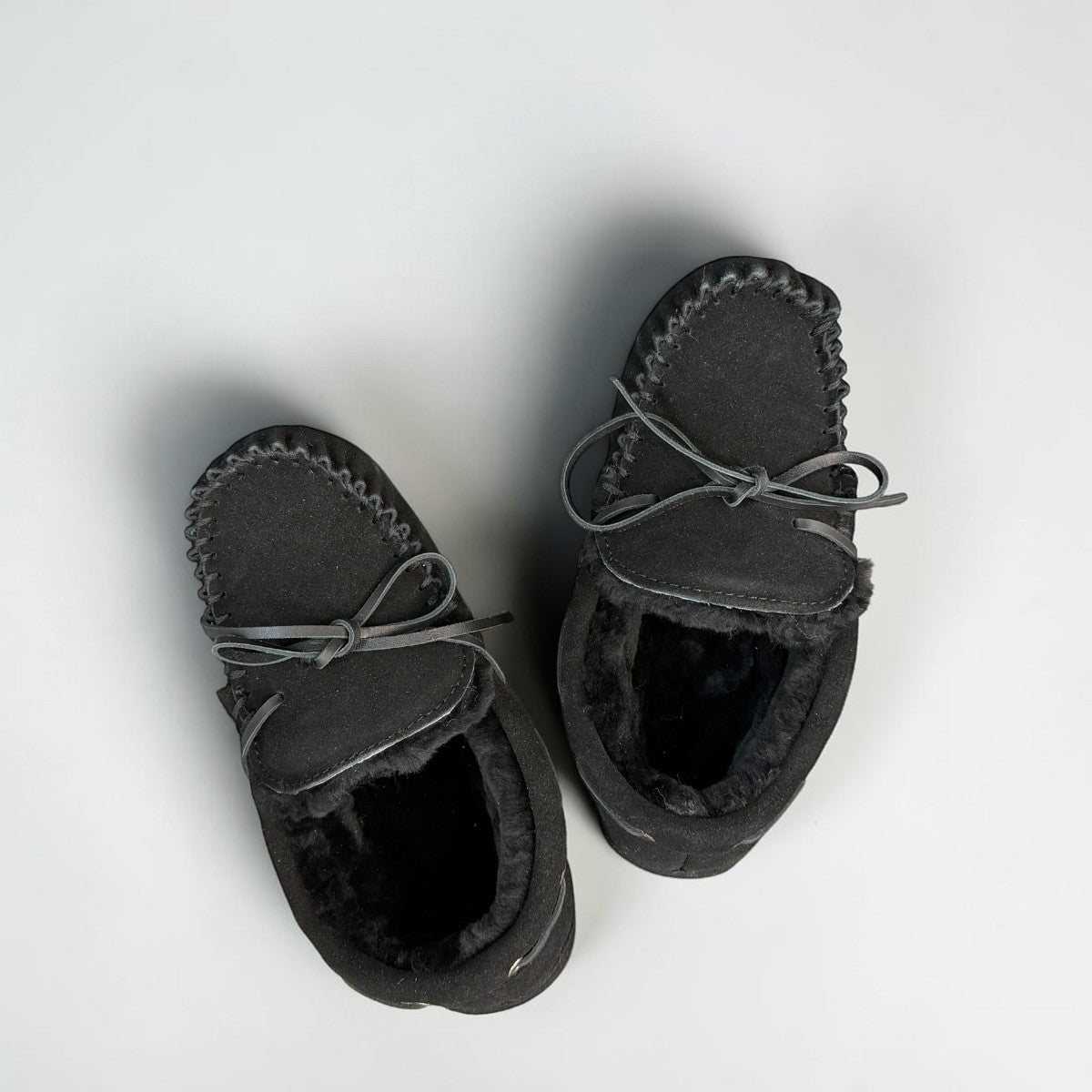 ARIA PIROOZ MOCCASIN SLIPPERS - BLACK