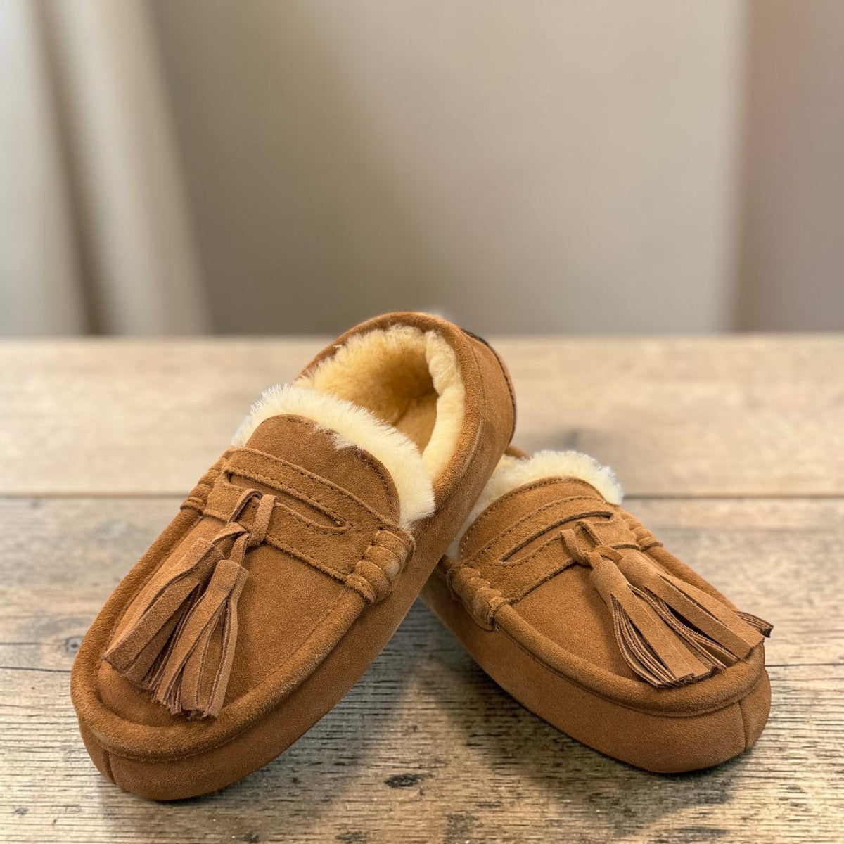 ARIA NILA MOCCASIN SLIPPERS - TAN