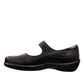 Ziera Gummibear black leather Mary Jane flats with arch support and adjustable strap.
photo of the left side