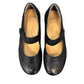 Ziera Gummibear black leather Mary Jane flats with arch support and adjustable strap.
photo of the top side