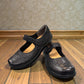 Ziera Gummibear black leather Mary Jane flats with arch support and adjustable strap.
photo of the front side
