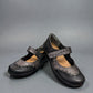 Ziera Gummibear Mary Jane flats in black antique pewter leather with supportive molded sole and strap.
photo of the front side